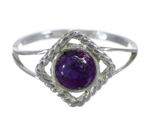 Magenta Turquoise Sterling Silver Southwest Ring Size 6-1/2 YX79572